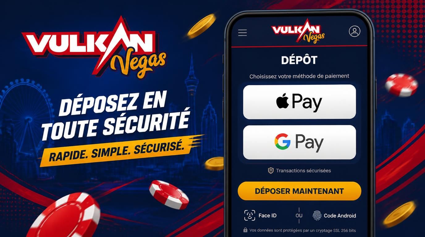 Interface mobile avec Apple Pay et Google Pay utilisés pour déposer rapidement